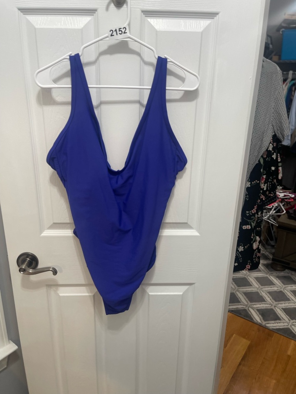 Kona Sol Deep Blue V-Neck One-Piece Swimsuit